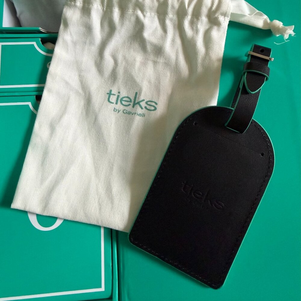 TIEKS BY GAVRIELI MATTE BLACK LEATHER LUGGAGE NEW IN TOTE RARE